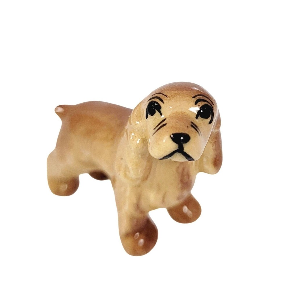 Vintage Hagen-Renaker Miniature Cocker Spaniel Dog Figurine, fawn- standing- 60s - Picture 2 of 16